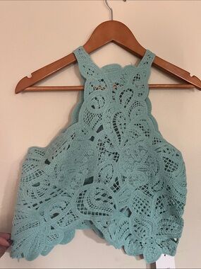 Women’s Mint Crochet Halter Camisole
